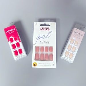 Lot of (3) Kiss Press-On Nails